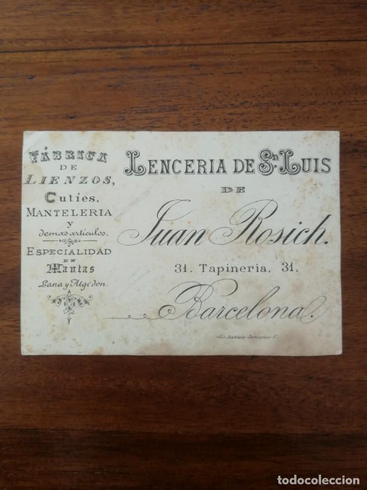 Sammeln alte Sammelbilder: CROMO PUBLICITARIO - Lencer&iacute;a de San Luis de Juan Rosich - Tapiner&iacute;a 31, Barcelona
