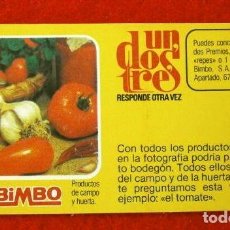 Colecionismo Cromos antigos: CROMO Nº 51 - UN DOS TRES - BIMBO (1976) PASTELITOS BUCANEROS - TUNOS - FICHA TARJETA PREGUNTA. Lote 296817323
