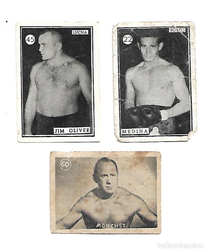 Coleccionismo cromos antiguos: TRES CROMOS ANTIGUOS DE BOXEO - Foto 1