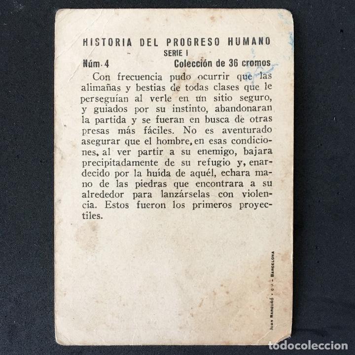 Coleccionismo cromos antiguos: cromo HISTORIA DEL PROGRESO HUMANO - serie I n&uacute;mero 4 - Foto 2