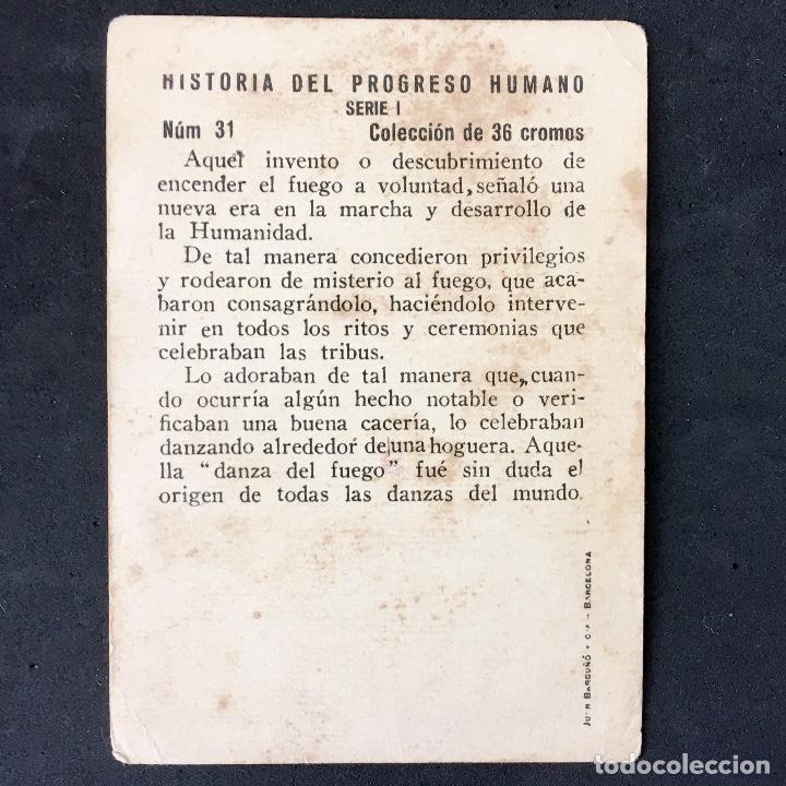 Coleccionismo cromos antiguos: cromo HISTORIA DEL PROGRESO HUMANO - serie I n&uacute;mero 31 - Foto 2