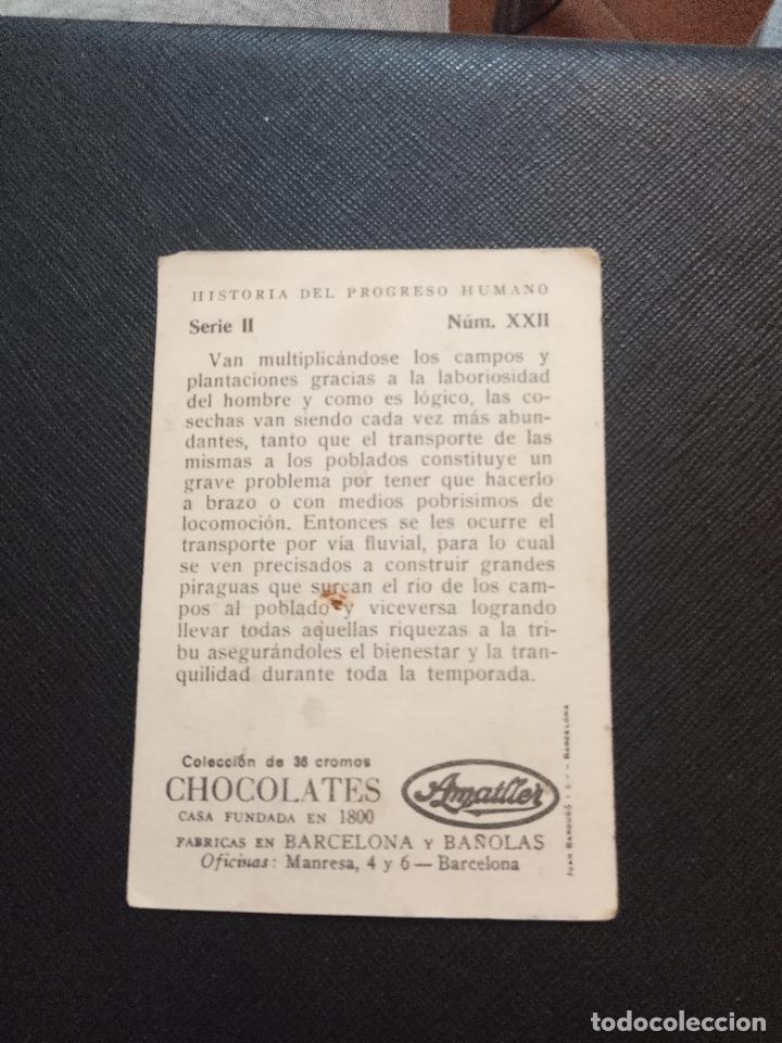 Coleccionismo cromos antiguos: HISTORIA DEL PROGRESO HUMANO CROMO CHOCOLATES AMATLLER - FT4 - 12 - Foto 2