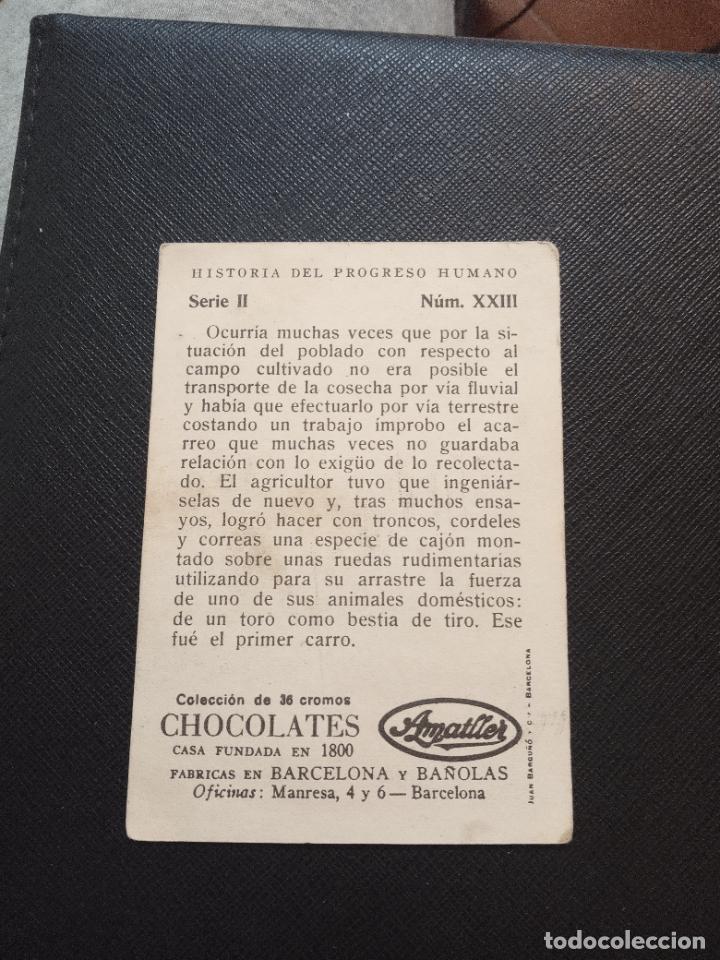 Coleccionismo cromos antiguos: HISTORIA DEL PROGRESO HUMANO CROMO CHOCOLATES AMATLLER - FT4 - 13 - Foto 2