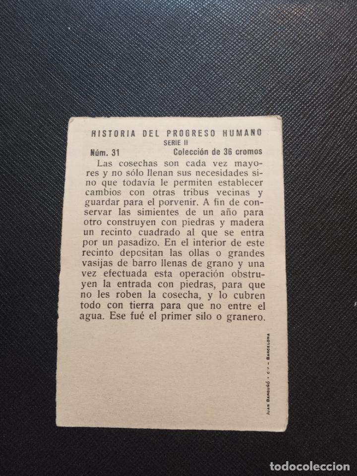 Coleccionismo cromos antiguos: HISTORIA DEL PROGRESO HUMANO CROMO - FT4 - 31 - Foto 2