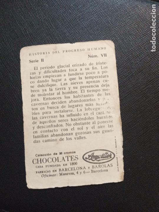 Coleccionismo cromos antiguos: HISTORIA DEL PROGRESO HUMANO CROMO CHOCOLATES AMATLLER - FT4 - 7 - Foto 2