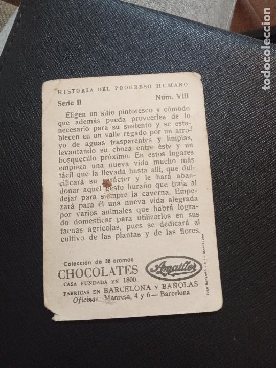 Coleccionismo cromos antiguos: HISTORIA DEL PROGRESO HUMANO CROMO CHOCOLATES AMATLLER - FT4 - 8 - Foto 2