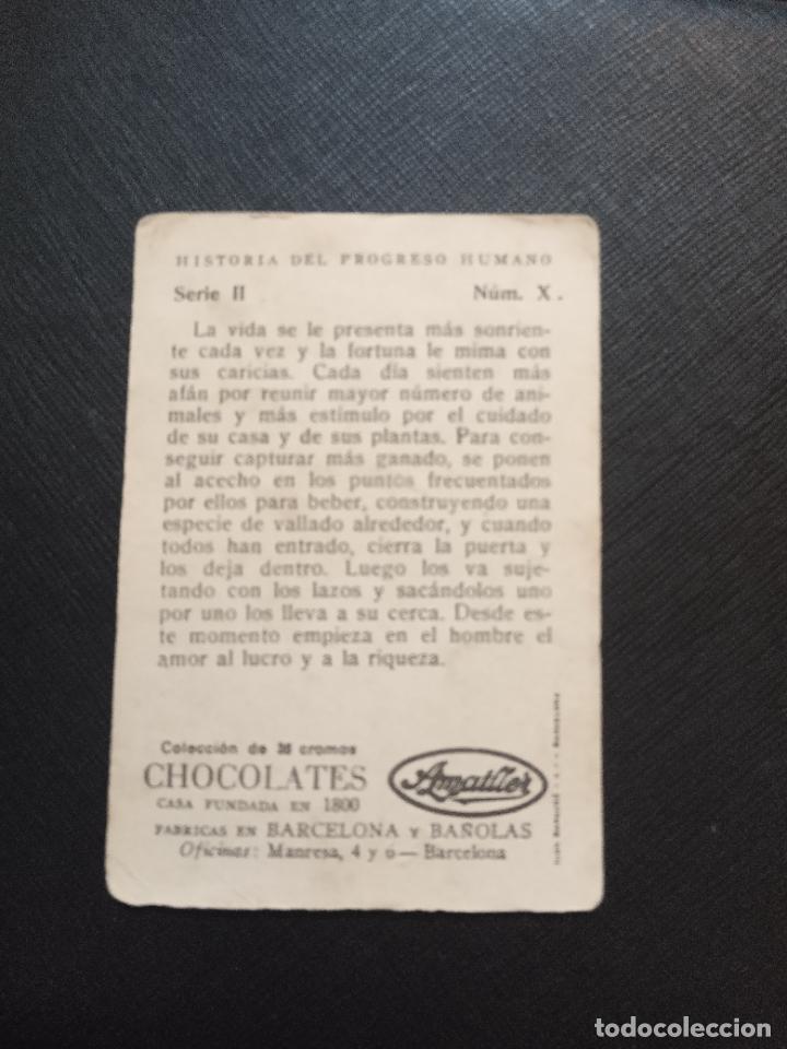 Coleccionismo cromos antiguos: HISTORIA DEL PROGRESO HUMANO CROMO CHOCOLATES AMATLLER - FT4 - 10 - Foto 2
