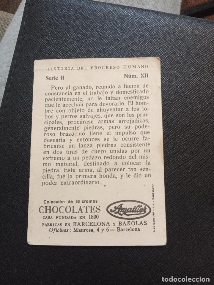 Coleccionismo cromos antiguos: HISTORIA DEL PROGRESO HUMANO CROMO CHOCOLATES AMATLLER - FT4 - 12 - Foto 2
