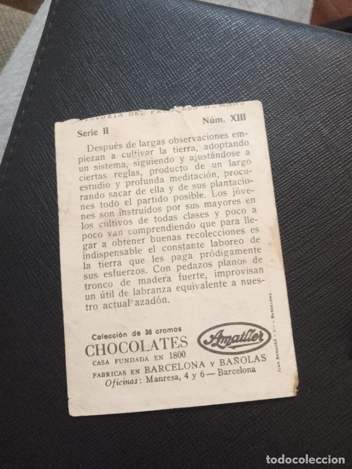 Coleccionismo cromos antiguos: HISTORIA DEL PROGRESO HUMANO CROMO CHOCOLATES AMATLLER - FT4 - 13 - Foto 2