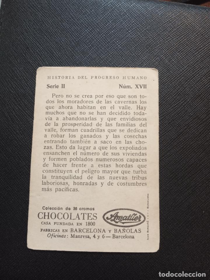 Coleccionismo cromos antiguos: HISTORIA DEL PROGRESO HUMANO CROMO CHOCOLATES AMATLLER - FT4 - 17 - Foto 2