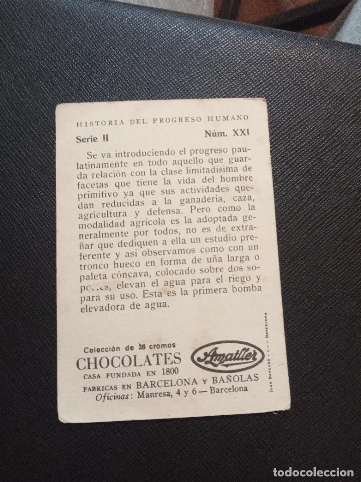 Coleccionismo cromos antiguos: HISTORIA DEL PROGRESO HUMANO CROMO CHOCOLATES AMATLLER - FT4 - 21 - Foto 2