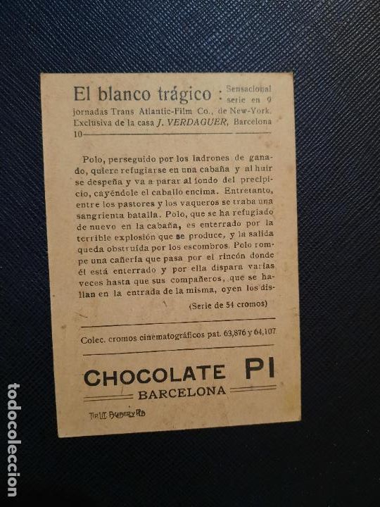 Coleccionismo cromos antiguos: EL BLANCO TRAGICO CROMO CHOCOLATES PI - FT52 - 10 - Foto 2