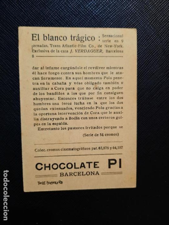 Coleccionismo cromos antiguos: EL BLANCO TRAGICO CROMO CHOCOLATES PI - FT52 - 8 - Foto 2