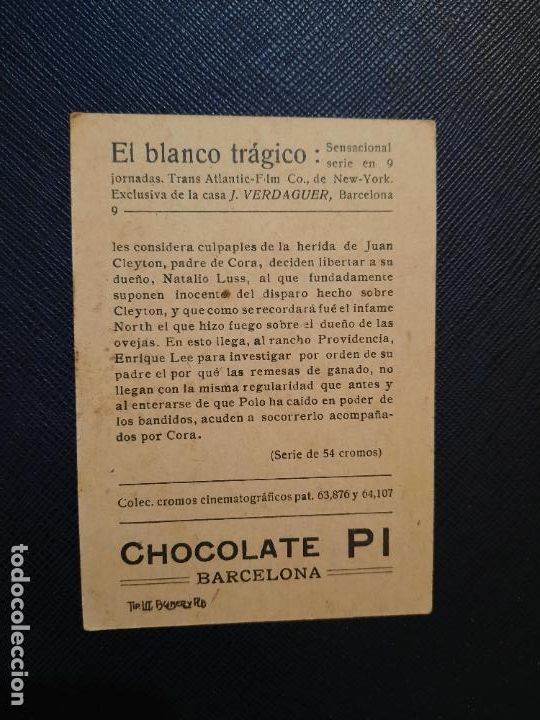 Coleccionismo cromos antiguos: EL BLANCO TRAGICO CROMO CHOCOLATES PI - FT52 - 9 - Foto 2