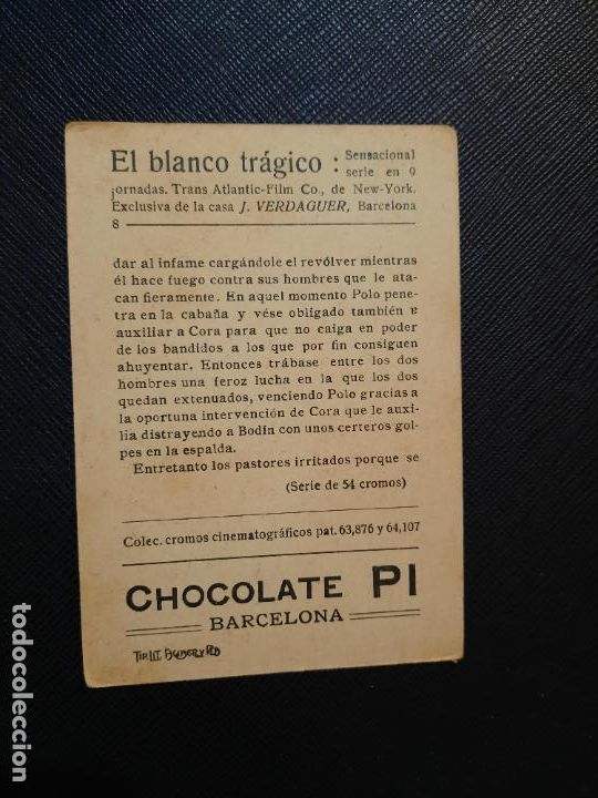 Coleccionismo cromos antiguos: EL BLANCO TRAGICO CROMO CHOCOLATES PI - FT52 - 8 - Foto 2