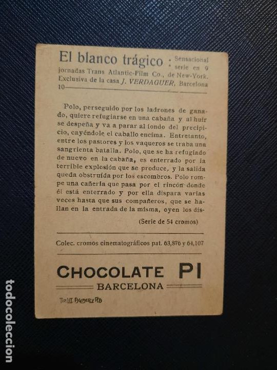 Coleccionismo cromos antiguos: EL BLANCO TRAGICO CROMO CHOCOLATES PI - FT52 - 10 - Foto 2