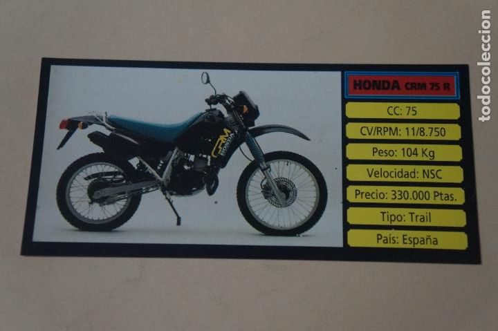 Coleccionismo cromos antiguos: CROMO DE MOTOCICLISMO HONDA DESPEGADO N&ordm; 75 A&Ntilde;O 1983 DEL ALBUM MOTOCICLISMO DE CUSC&Oacute;