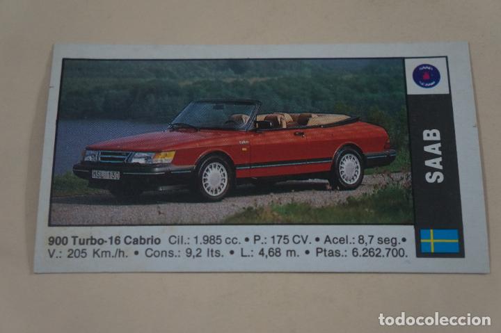 Coleccionismo Cromos antiguos: CROMO DE COCHES SAAB DESPEGADO N&ordm; 114 A&Ntilde;O 1990 DEL ALBUM COCHES 91 DE CUSCO