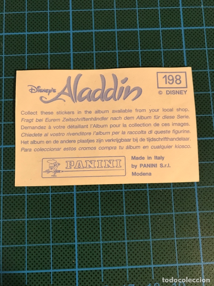 Coleccionismo cromos antiguos: Cromo 198 Aladdin Panini 1993 - Foto 2