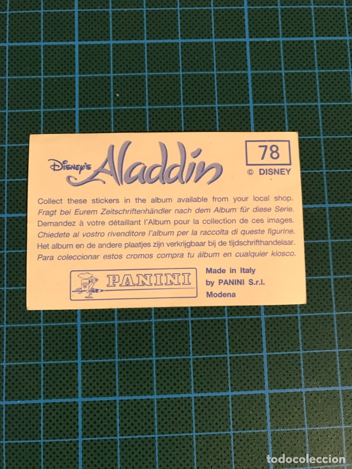 Coleccionismo cromos antiguos: Cromo 78 Aladdin Panini 1993 - Foto 2