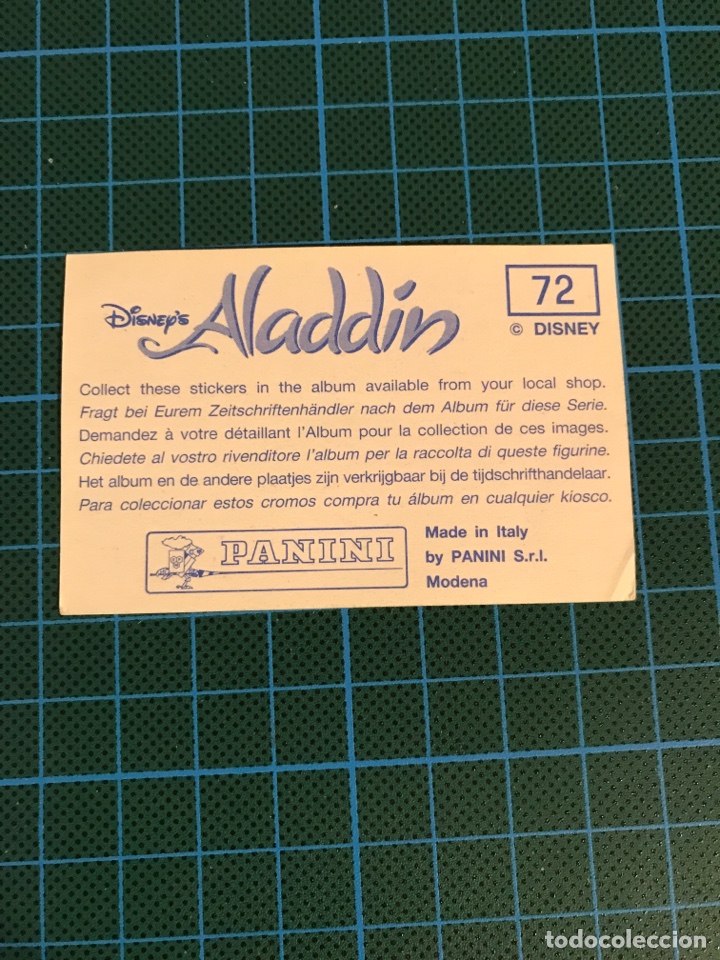 Coleccionismo cromos antiguos: Cromo 72 Aladdin Panini 1993 - Foto 2
