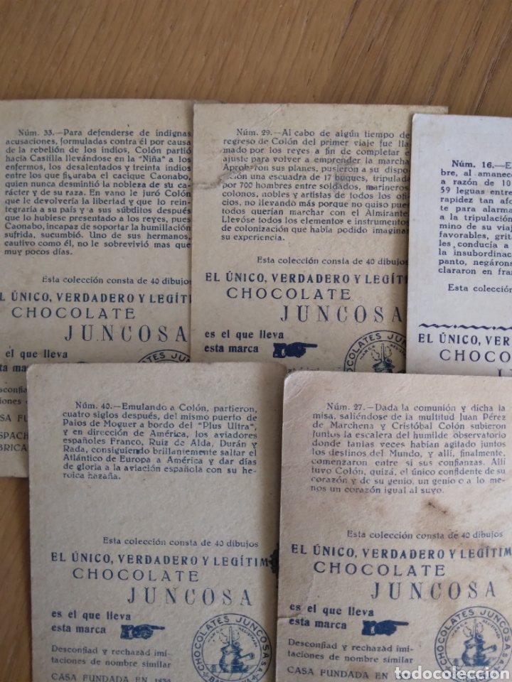 Coleccionismo cromos antiguos: cromos Cristobal Colon, chocolates Juncosa - Foto 2