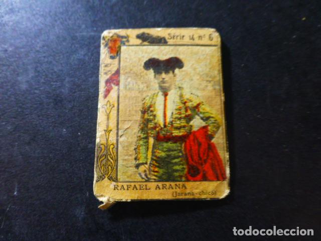 Colecionismo Cromos antigos: TORERO RAFAEL ARANA CROMO CAJA DE CERILLAS SIGLO XIX