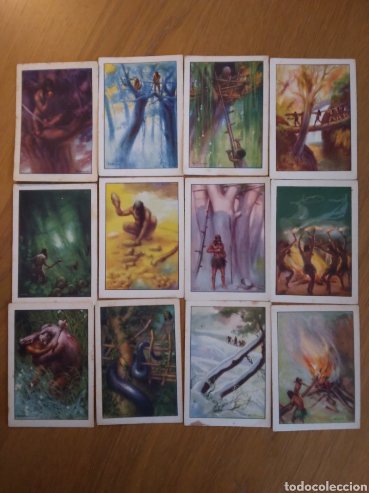 Coleccionismo cromos antiguos: 12 cromos historia del progreso humano, chocolates Amatller - Foto 1