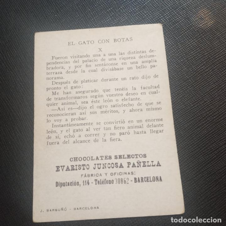 Coleccionismo cromos antiguos: EL GATO CON BOTAS CROMO CHOCOLATES EVARSITO JUNCOSA - FT71 - 10 - Foto 2