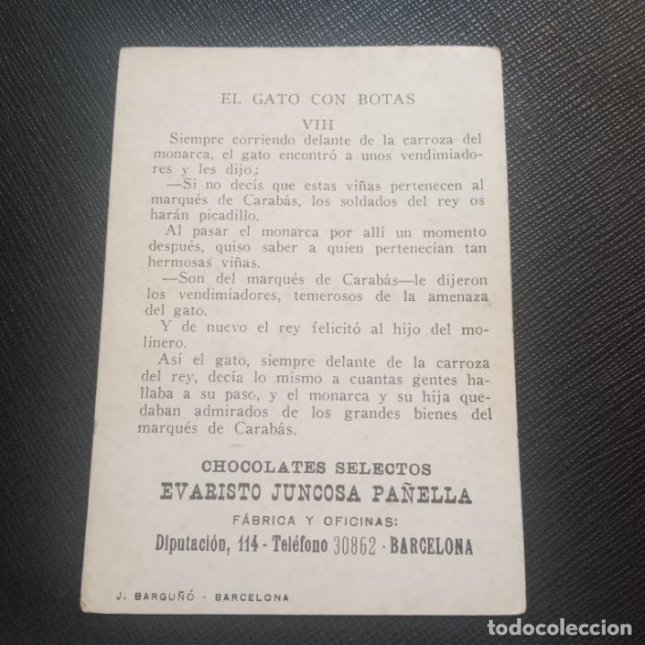 Coleccionismo cromos antiguos: EL GATO CON BOTAS CROMO CHOCOLATES EVARSITO JUNCOSA - FT71 - 8 - Foto 2