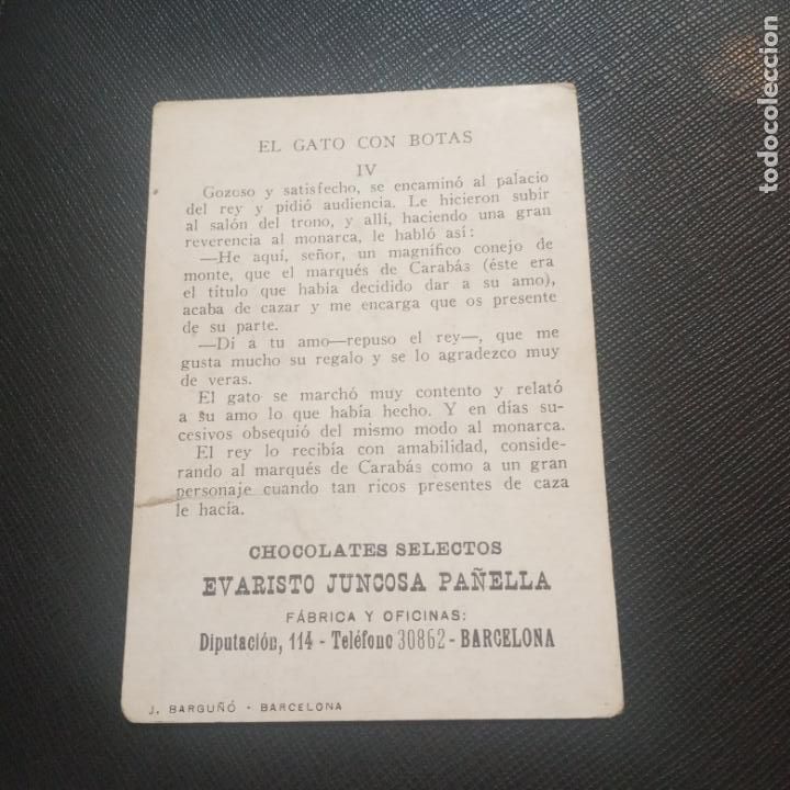 Coleccionismo cromos antiguos: EL GATO CON BOTAS CROMO CHOCOLATES EVARSITO JUNCOSA - FT71 - 4 - Foto 2