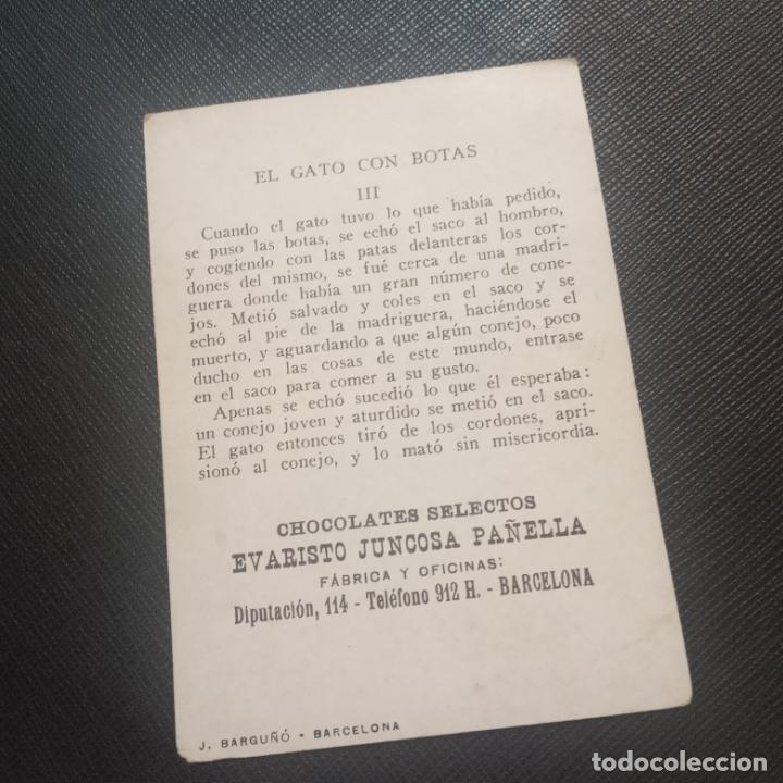Coleccionismo cromos antiguos: EL GATO CON BOTAS CROMO CHOCOLATES EVARSITO JUNCOSA - FT71 - 3 - Foto 2