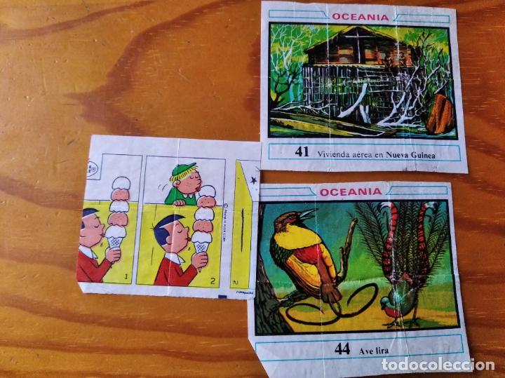 Coleccionismo cromos antiguos: DUNKIN LOTE DE 3 CROMOS, 2 DE OCEANIA Y UNOS DE HELADOS.