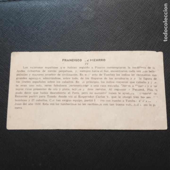 Coleccionismo cromos antiguos: FRANCISCO PIZARRO CROMO - FT103 - 4 - Foto 2