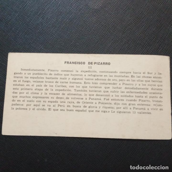 Coleccionismo cromos antiguos: FRANCISCO PIZARRO CROMO - FT103 - 3 - Foto 2