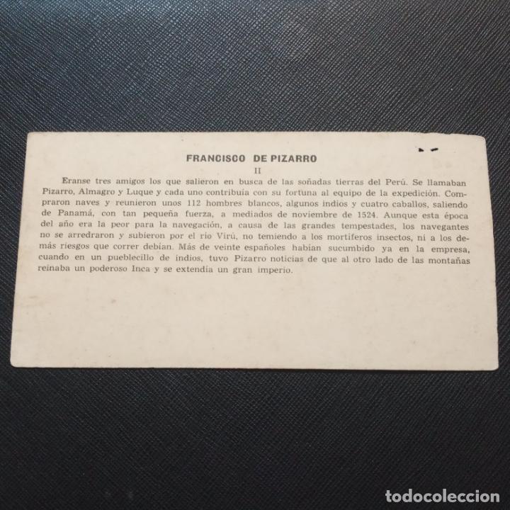 Coleccionismo cromos antiguos: FRANCISCO PIZARRO CROMO - FT103 - 2 - Foto 2