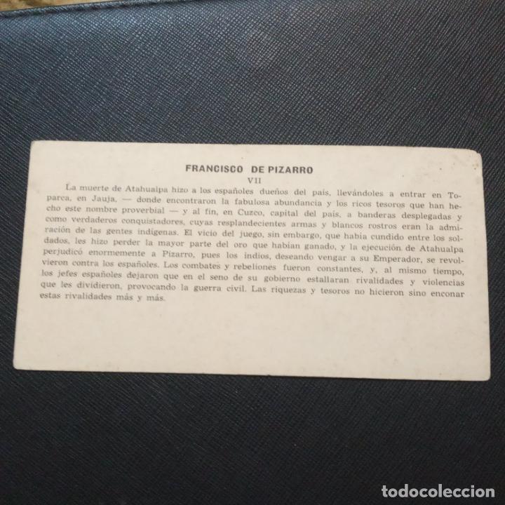 Coleccionismo cromos antiguos: FRANCISCO PIZARRO CROMO - FT103 - 7 - Foto 2