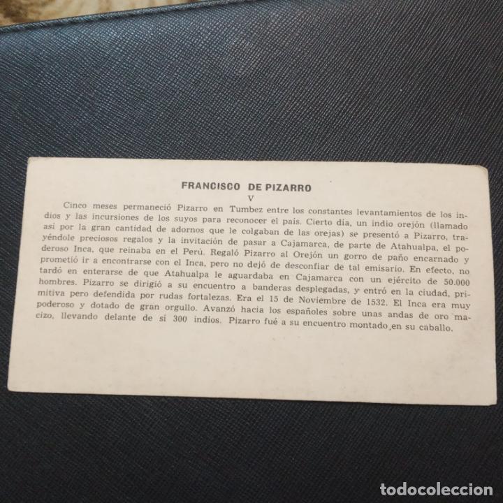 Coleccionismo cromos antiguos: FRANCISCO PIZARRO CROMO - FT103 - 5 - Foto 2