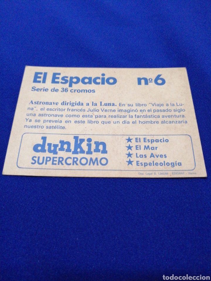 Coleccionismo cromos antiguos: DUNKIN SUPER CROMO EL ESPACIO NUMERO 6 - Foto 2