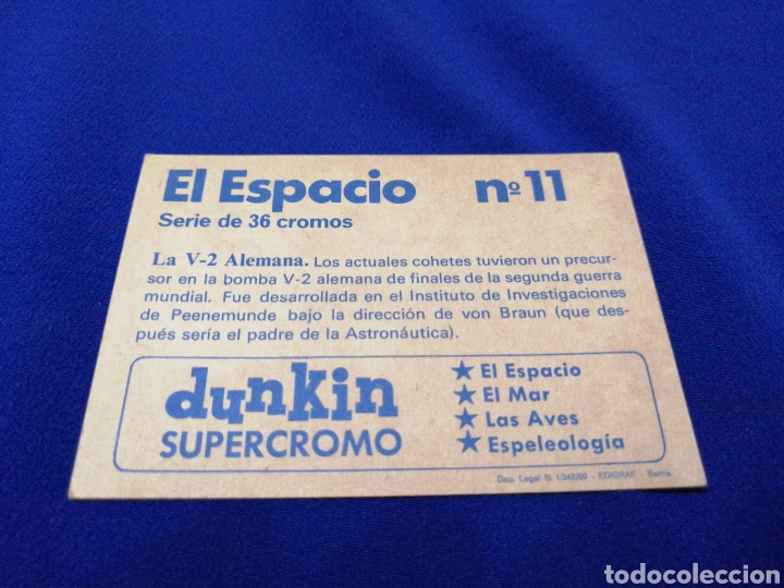 Coleccionismo cromos antiguos: DUNKIN SUPERCROMO EL ESPACIO NUMERO 11 - Foto 2