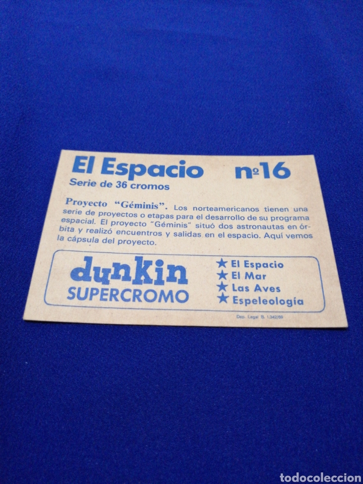 Coleccionismo cromos antiguos: DUNKIN SUPERCROMO EL ESPACIO NUMERO 16 - Foto 2