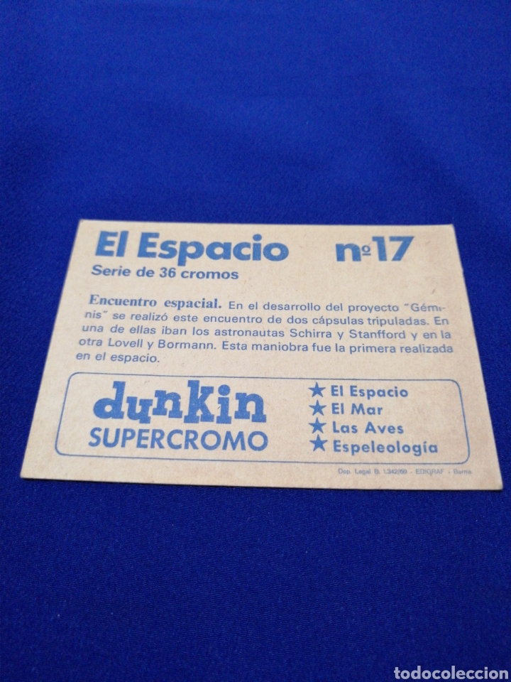 Coleccionismo cromos antiguos: DUNKIN SUPERCROMO EL ESPACIO NUMERO 17 - Foto 2