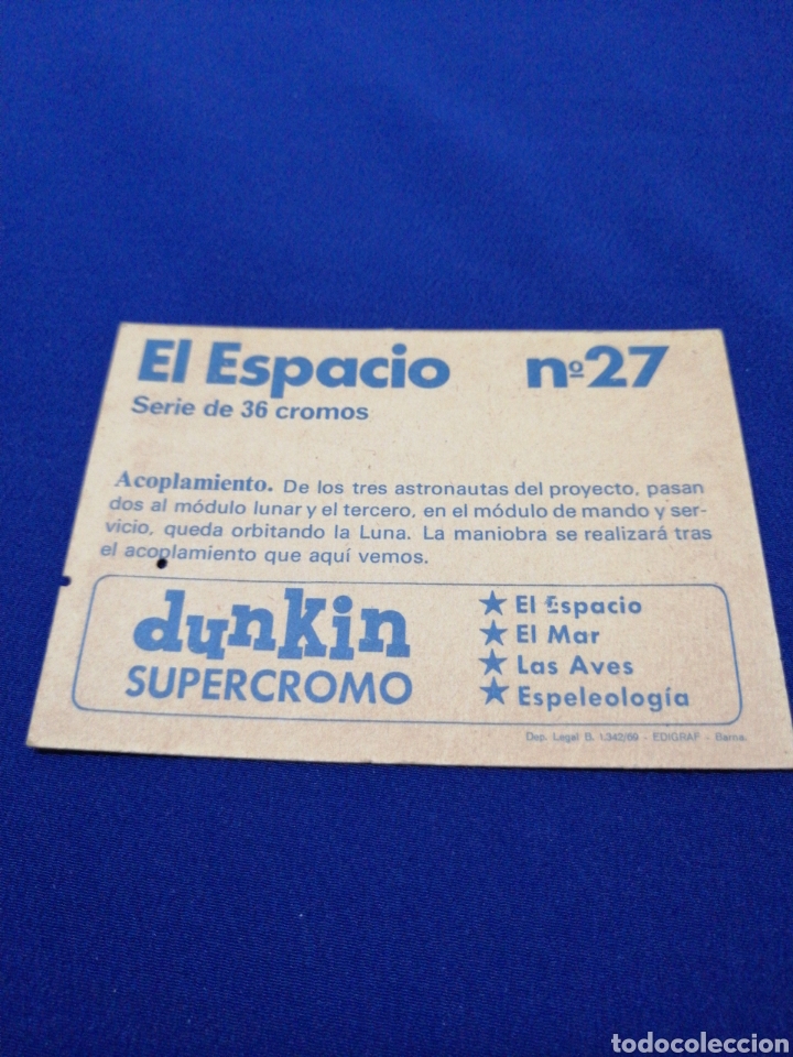 Coleccionismo cromos antiguos: DUNKIN SUPERCROMO EL ESPACIO NUMERO 27 - Foto 2