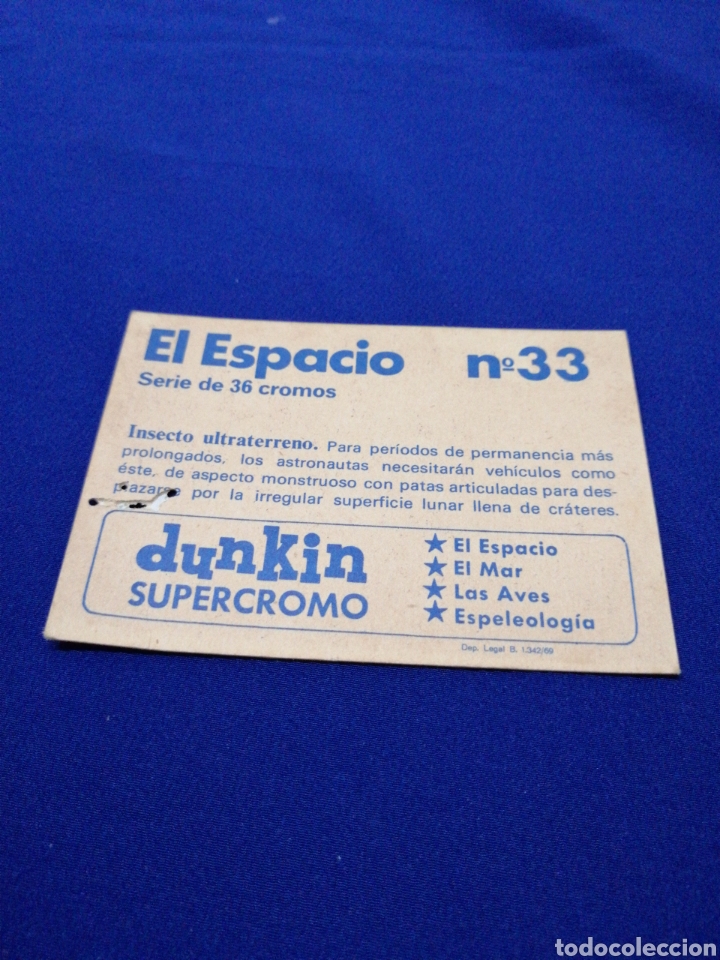 Coleccionismo cromos antiguos: DUNKIN SUPERCROMO EL ESPACIO NUMERO 33 - Foto 3
