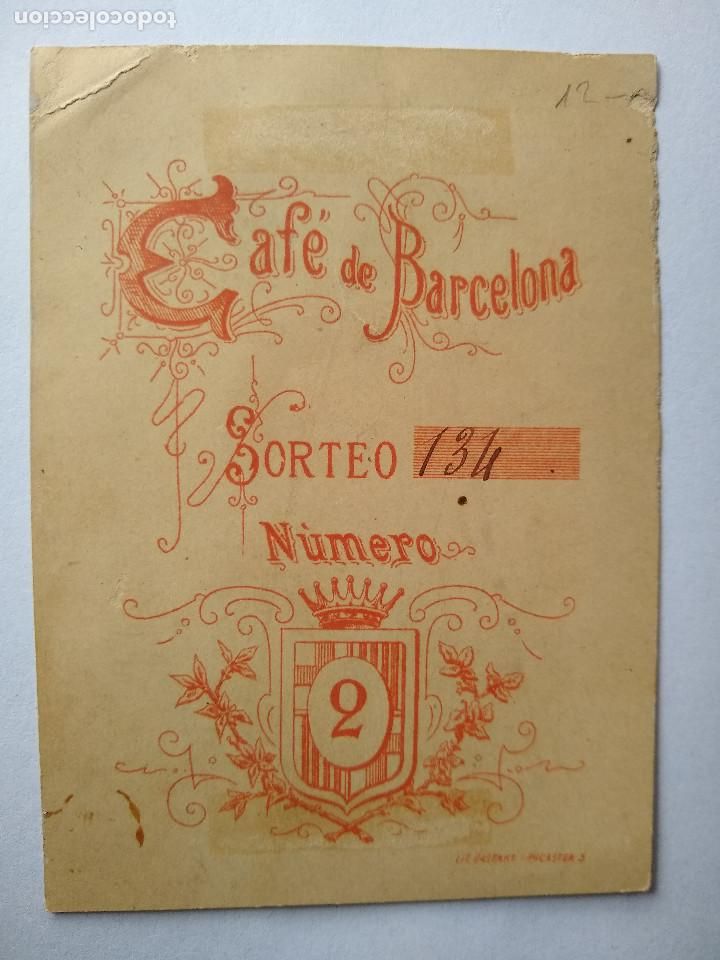 Coleccionismo cromos antiguos: Sorteo Caf&eacute; de Barcelona ( 11 x 8 cm ) - Foto 2