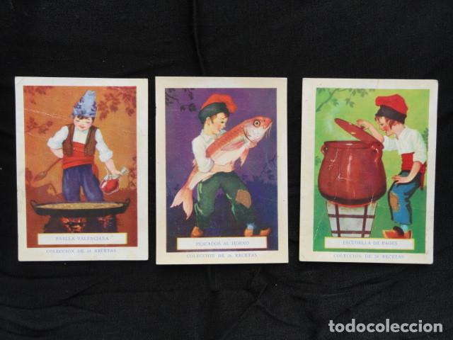 Collectionnisme Cartes &agrave; collectionner anciennes: 3 CROMOS - COLECCI&Oacute;N DE 36 RECETAS - CHOCOLATES ALEJANDRO GUILLEN. MARCA LA VENCEDORA.