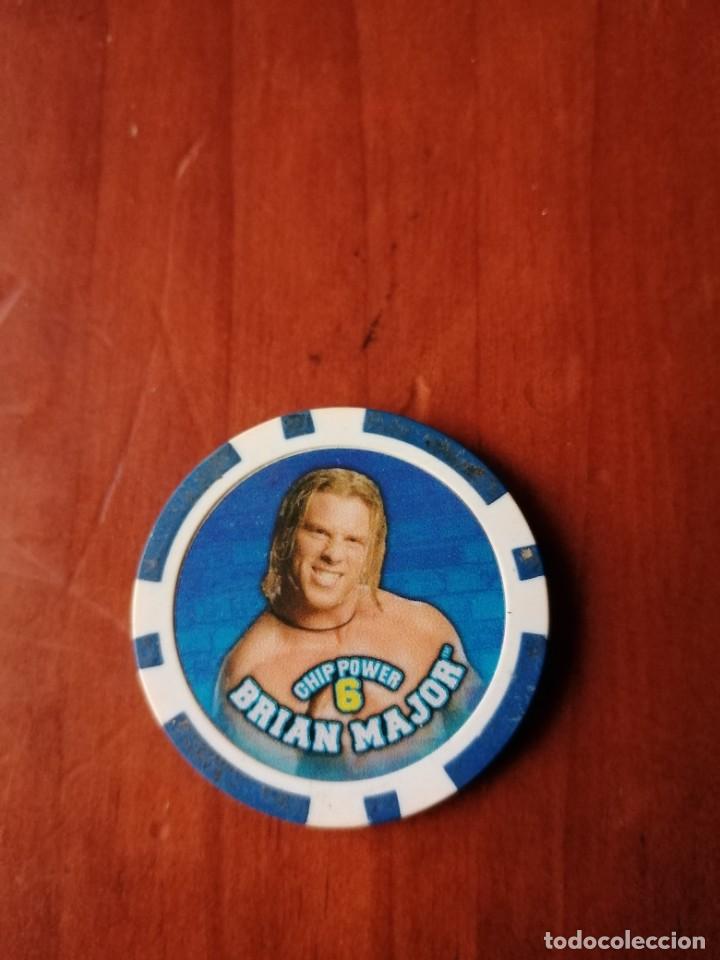 Coleccionismo cromos antiguos: ficha poker luchador presing catch chip power n&ordm; 6 BRIAN MAJOR W CHIPZ