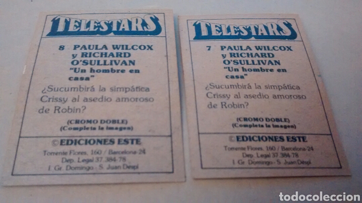 Coleccionismo cromos antiguos: TELESTARS, EDICIONES ESTE, 1978, CROMOS N&ordm; 7 Y 8 - Foto 2