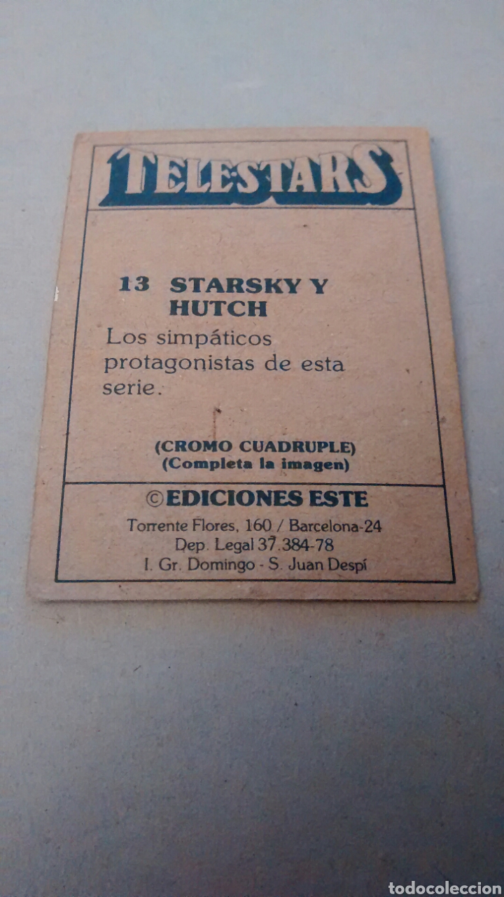 Coleccionismo cromos antiguos: TELESTARS, EDICIONES ESTE, 1978, CROMO N&ordm; 13 - Foto 2