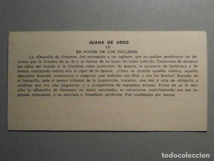 Coleccionismo cromos antiguos: Cromos culturales Barsal - Juana de Arco IX - En poder de los Ingleses - Foto 2